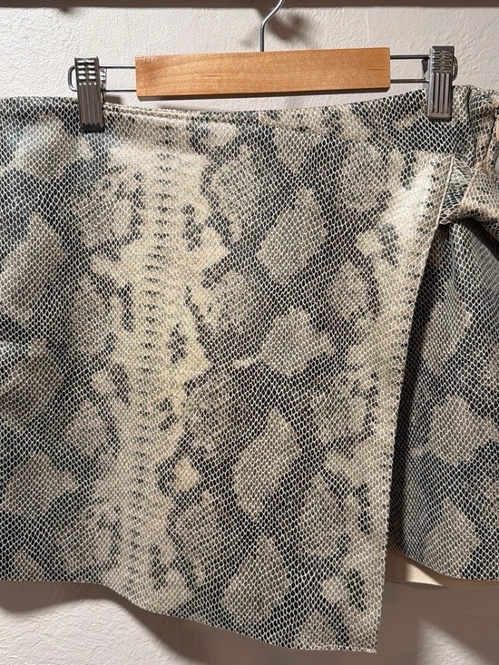 Zara Dresses & Skirts - Zara snake-print faux-leather wrap skort